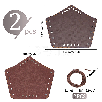 Tartan Pattern Imitation Leather Cuff Wristband for Bikers AJEW-WH0258-937A-1