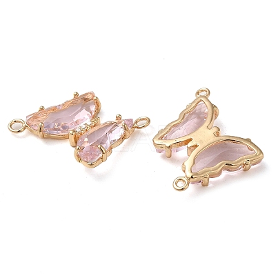 Brass Pave Faceted Glass Connector Charms FIND-Z020-04I-1