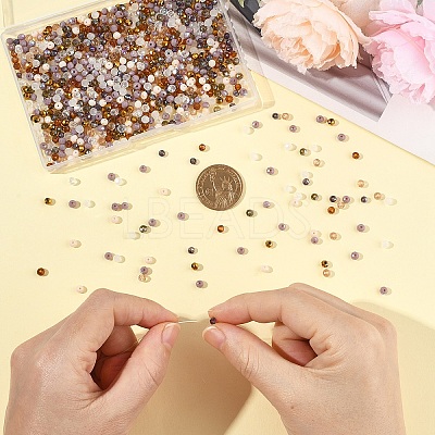 1000Pcs 10 Colors Electroplate Transparent Glass Beads EGLA-YW0005-72C-1