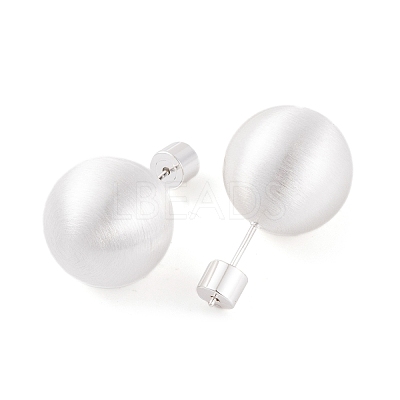 Round Ball Drawbench Brass Ear False Plugs for Women EJEW-G391-24A-S-1