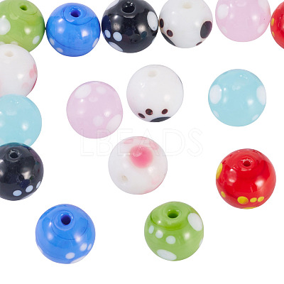 16Pcs 8 Colors Handmade Lampwork Beads LAMP-TA0002-10-1