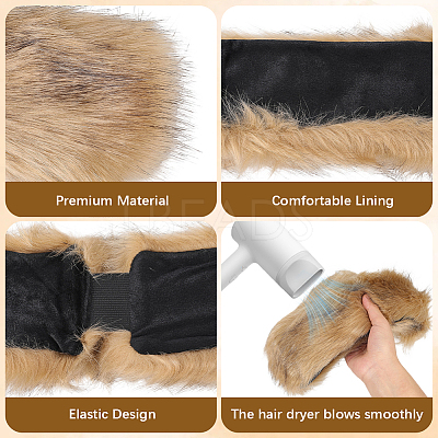 1Pc Faux Fur Fiber Yarn Warmer Headbands COHT-CY0001-01E-1