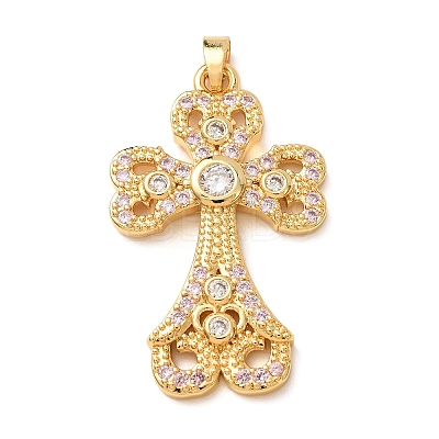 Brass Micro Pave Cubic Zirconia Pendants CU-CBA2F11-17G-02-1