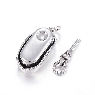 Tarnish Resistant 304 Stainless Steel Box Clasps STAS-F108-02P-1