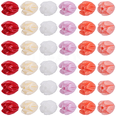 120Pcs 6 Colors Dyed Synthetic Coral Beads CORA-SC0001-28A-1