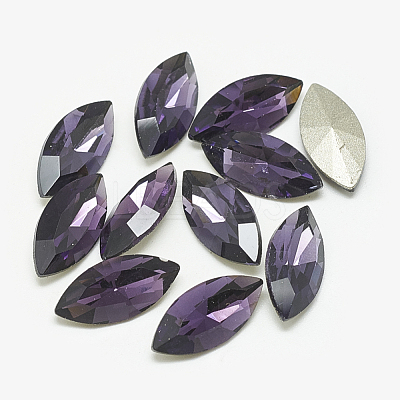 Pointed Back Glass Rhinestone Cabochons RGLA-T083-5x10mm-16-1