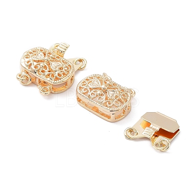 Rack Plating Brass Box Clasps X-KK-A183-66G-1