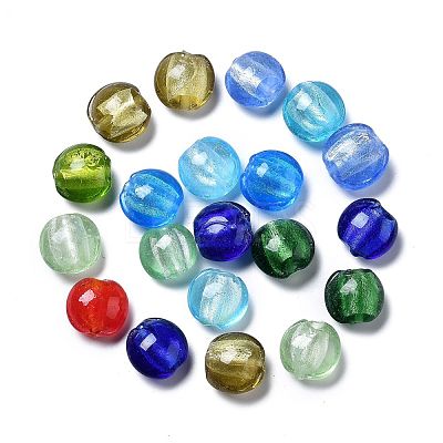 Handmade Silver Foil Glass Beads X-SLF12MMY-1-1