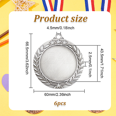 6Pcs Alloy Pendant Cabochons Settings FIND-FG0002-36S-1