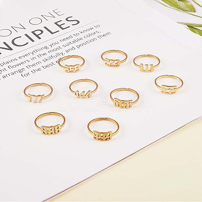 Number Pendant Necklace & Open Cuff Ring JX201A-1