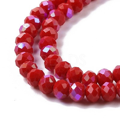 Electroplate Opaque Solid Color Glass Beads Strands EGLA-A034-P8mm-L04-1