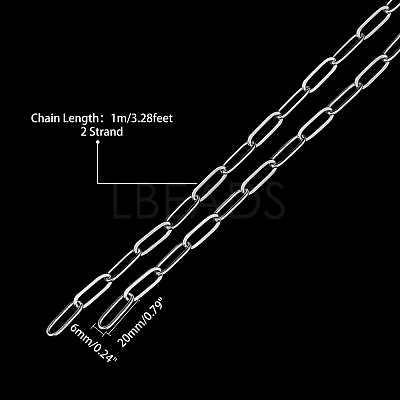 304 Stainless Steel Paperclip Chains CHS-UN0001-02P-1