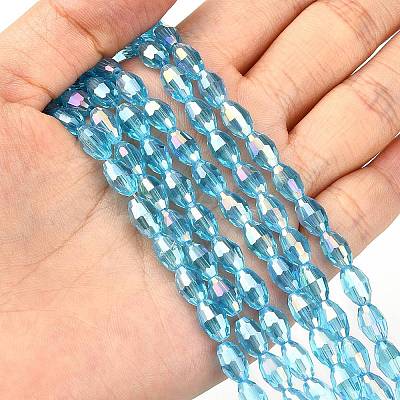 Electroplate Glass Beads Strands LS-GC6X9MMC20Y-AB-1