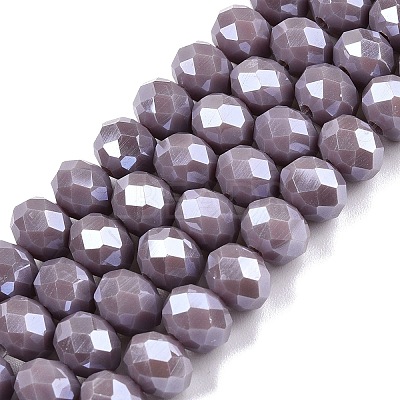 Electroplate Glass Beads Strands EGLA-A044-P8mm-A13-1