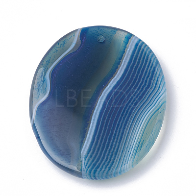 Dyed Natural Striped Agate/Banded Agate Pendants G-S280-03-1