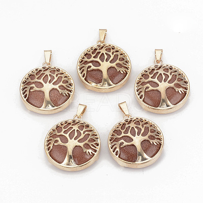 Synthetic Goldstone Pendants G-S292-10F-G-1