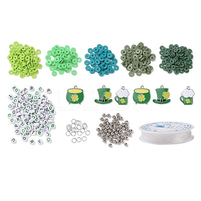 DIY Saint Patrick's Day Polymer Clay Beads Bracelet Making kit DIY-TZ0001-10-1