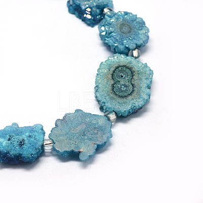 Natural Druzy Quartz Crystal Beads Strands G-F582-A12-1