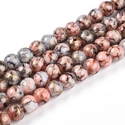 Baking Paint Glass Beads Strands DGLA-N003-6mm-B05-1