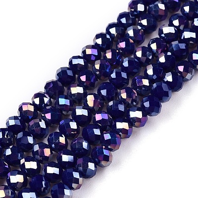Electroplate Glass Beads Strands EGLA-A044-P3mm-B07-1