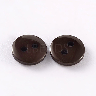 2-Hole Flat Round Resin Sewing Buttons for Costume Design BUTT-E119-20L-02-1