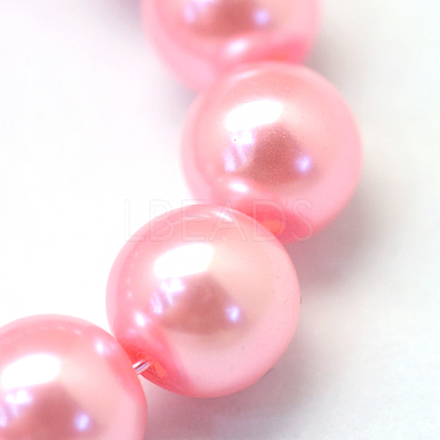 Baking Paint Pearlized Glass Pearl Round Bead Strands X-HY-Q003-10mm-53-A-1