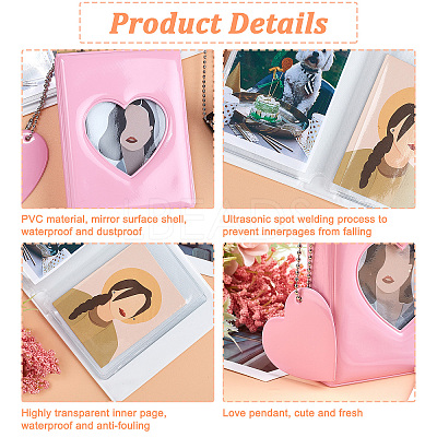 3 Books 3 Colors 32-Pocket 3 Inch PVC Mini Photo Albums AJEW-CP0001-89-1