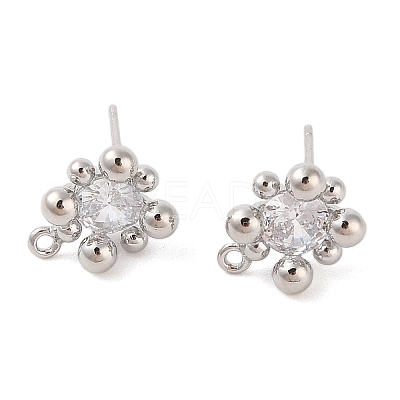 Brass Stud Earring Findings LS-KK-N256-10P-1