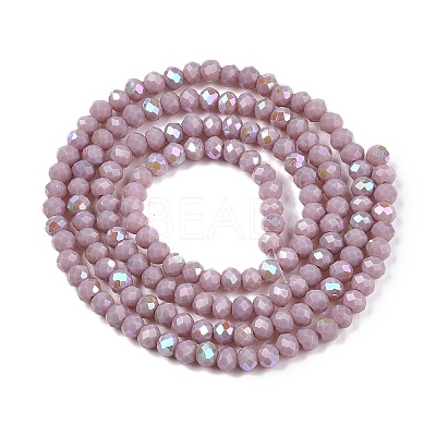 Electroplate Opaque Solid Color Glass Beads Strands EGLA-A044-P2mm-L13-1