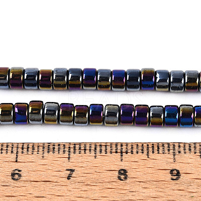 AB Color Plated Opaque Glass Beads Strands GLAA-T026-2x4mm-P01-1