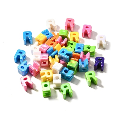 UV Plating Opaque Acrylic European Beads SACR-Z007-01R-1