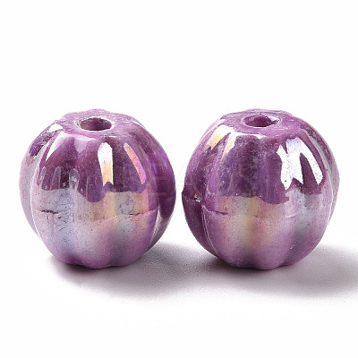 Handmade Pearlized Porcelain Beads PORC-G010-01C-1
