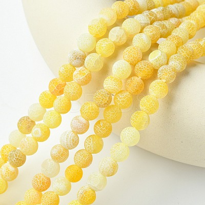 Natural Crackle Agate Beads Strands G-G055-8mm-6-1