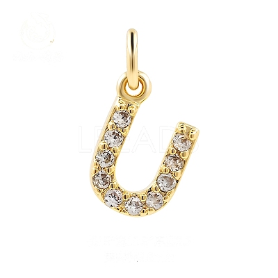 Brass Cubic Zirconia Pendants with Jump Rings FIND-PW0024-09U-1