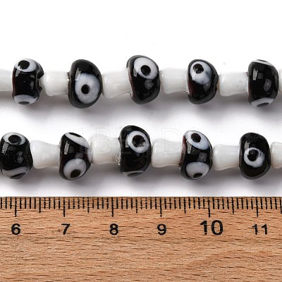 Handmade Evil Eye Lampwork Beads Strands LAMP-S069-01A-02-1