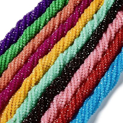 Baking Paint Imitation Jade Glass Bead Strands DGLA-A034-J8MM-A-1