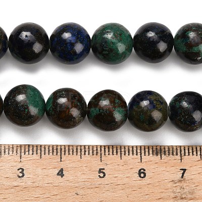 Natural Azurite Beads Strands G-Z110-C05-10mm-1
