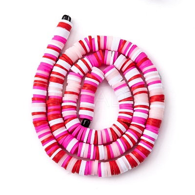 Handmade Polymer Clay Beads Strands CLAY-R089-6mm-T02B-10-1