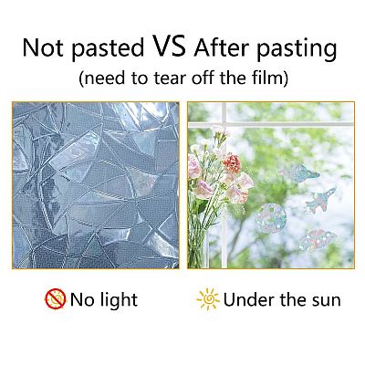 Waterproof PVC Colored Laser Stained Window Film Adhesive Stickers DIY-WH0256-041-1