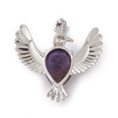 Natural Amethyst Pendants G-P484-05P-05-1