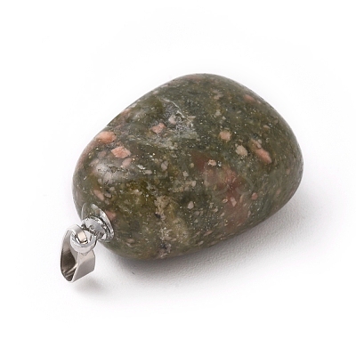 Natural Unakite Pendants G-K302-B01-1