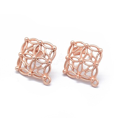 Alloy Stud Earring Findings PALLOY-F255-08MRG-1