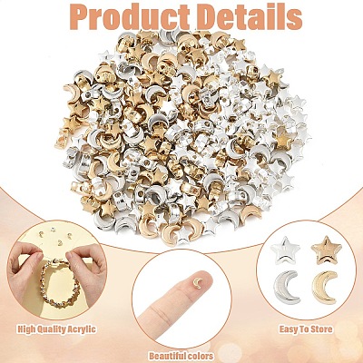 400Pcs 4 Styles CCB Plastic Beads CCB-YW0001-81-1