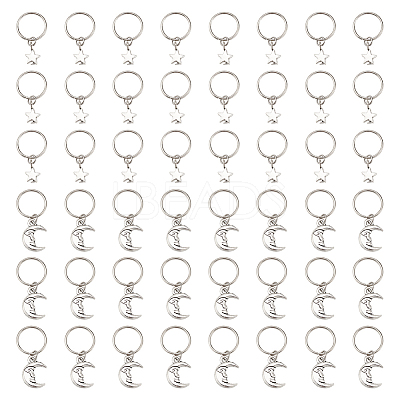 24Pcs 2 Styles Alloy Dreadlocks Beads PALLOY-AB00079-1