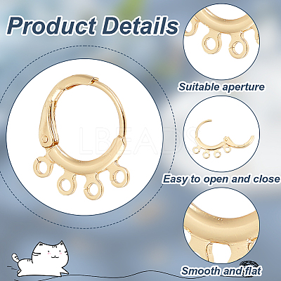 10 Pair Brass Leverback Earring Findings KK-BC0013-27-1
