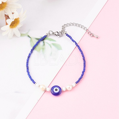 Glass Seed Beaded Bracelets BJEW-JB05967-02-1