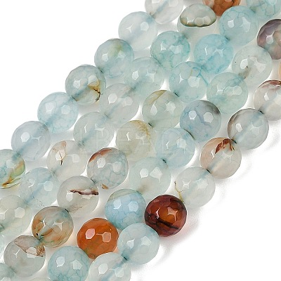 Natural Agate(Dyed & Heated) Beads Strands G-G079-A08-03-1