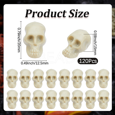 120Pcs Mini Resin Skull Display Decorations FIND-SP0005-58B-1