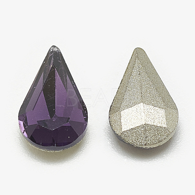 Pointed Back Glass Rhinestone Cabochons RGLA-T082-6x10mm-16-1