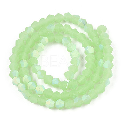 Imitation Jade Bicone Frosted Glass Bead Strands EGLA-A039-J2mm-MB01-1